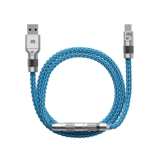 Braided Series — CNC Brass — Striker Blue + Silver