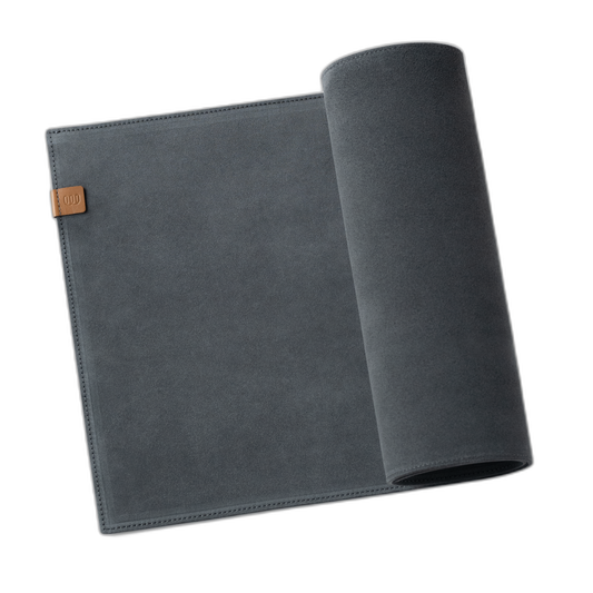 Luxe Suede Desk Mat — Grey