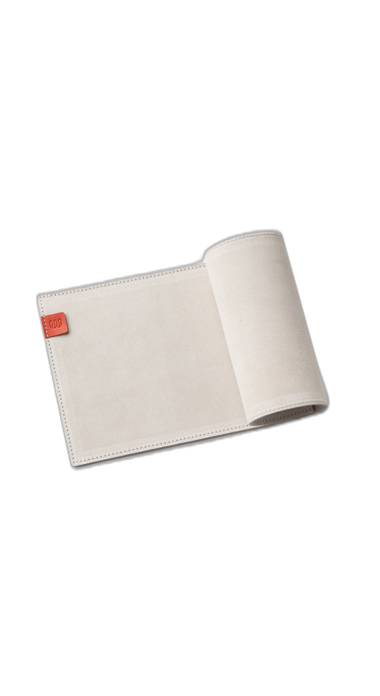 Luxe Suede Keyboard Size Mat — Wired In (Cream and Orange)