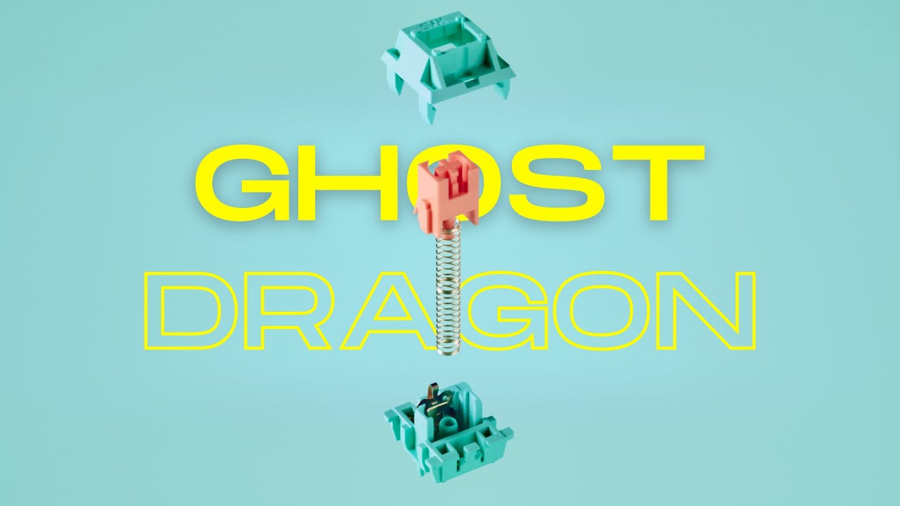 Load video: A sleek, close-up video of the Ghost Dragon Switches, showcasing their translucent housings, smooth operation, and detailed craftsmanship with a minimal, modern backdrop