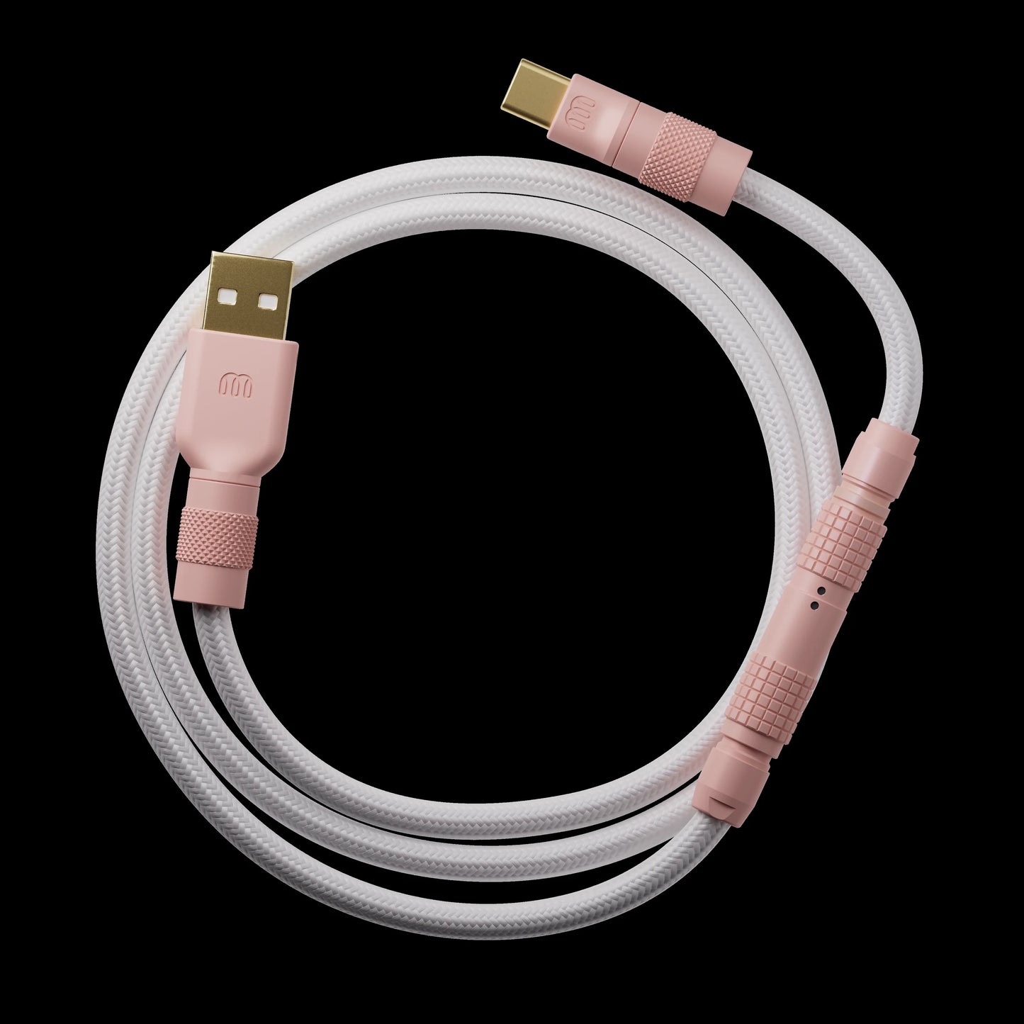 GMK Olivia cable — Light (white sleeve, Olivia hardware)