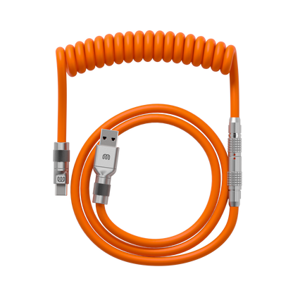 Flex rubber coiled cable in Orange — Wired In