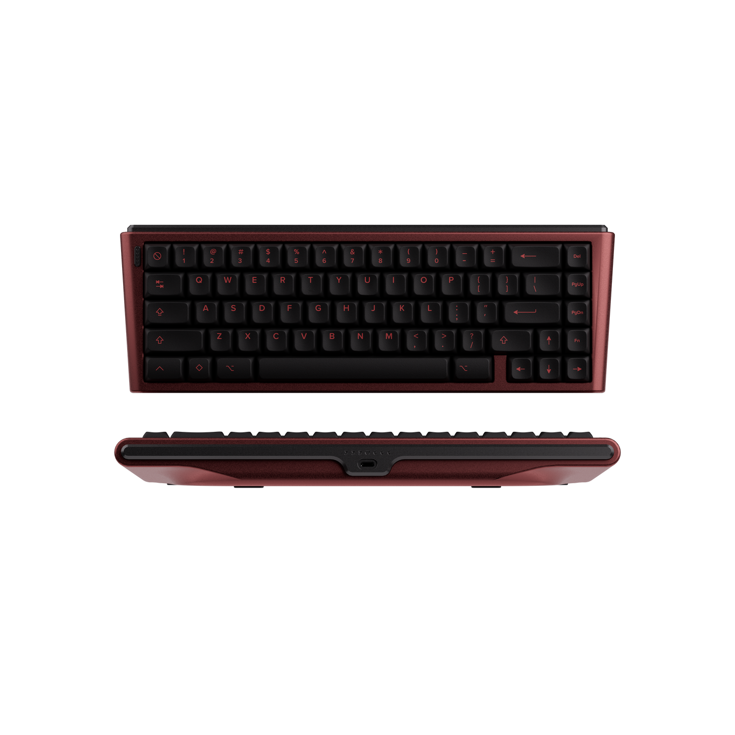 Sonoma Blood Moon — red anodization with polished black PVD stainless steel accents and weight